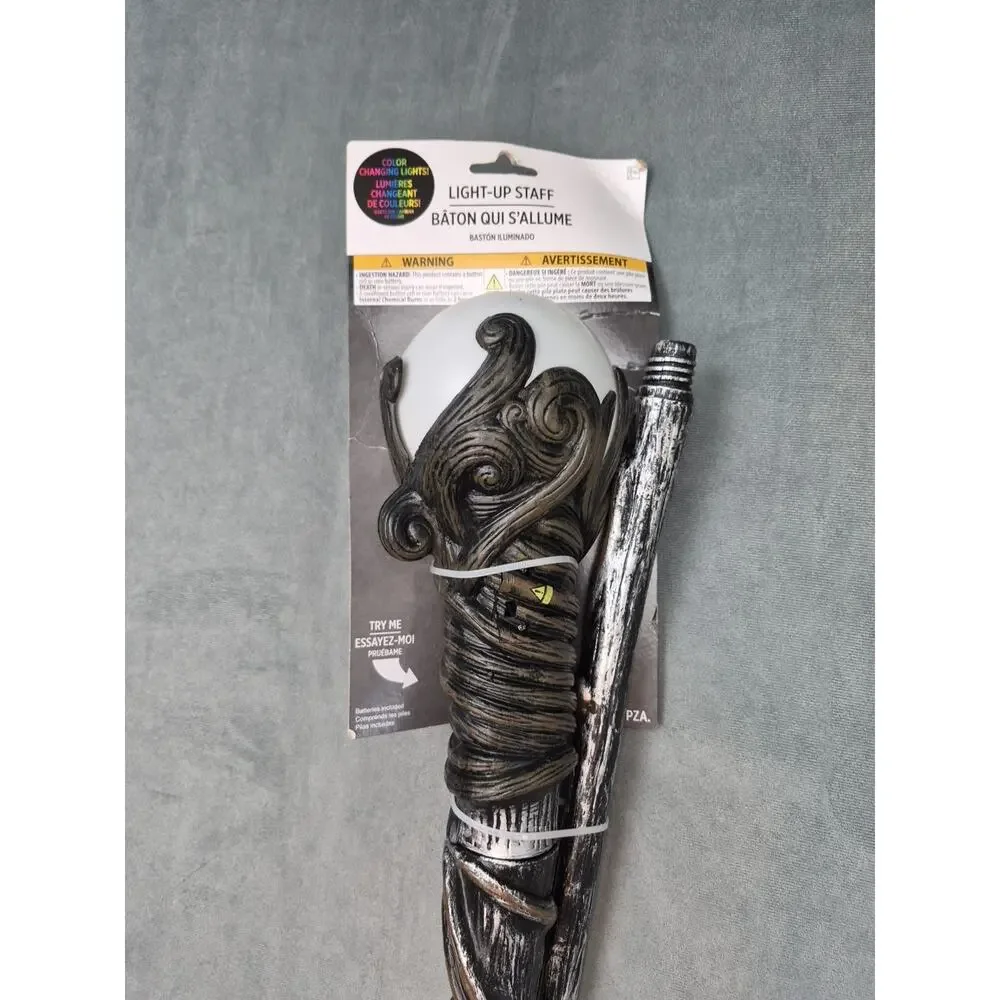 Staff Light Up Ball Wizard Sorcerer Staff Cane Halloween CoplayCostume Accessory